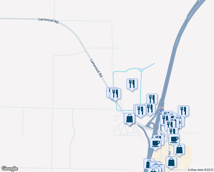 map of restaurants, bars, coffee shops, grocery stores, and more near Lenwood Road in Barstow