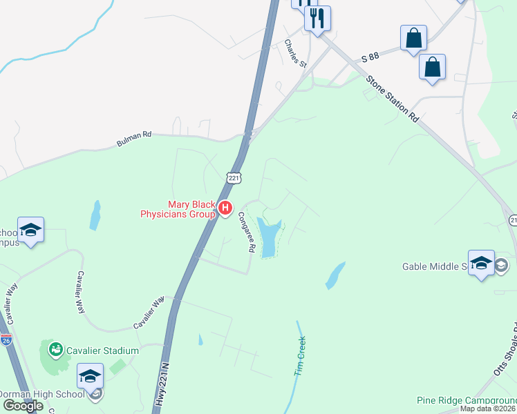 map of restaurants, bars, coffee shops, grocery stores, and more near 356 Congaree Road in Roebuck