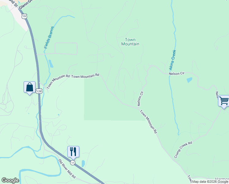 map of restaurants, bars, coffee shops, grocery stores, and more near 224 Eastview Drive in Blairsville