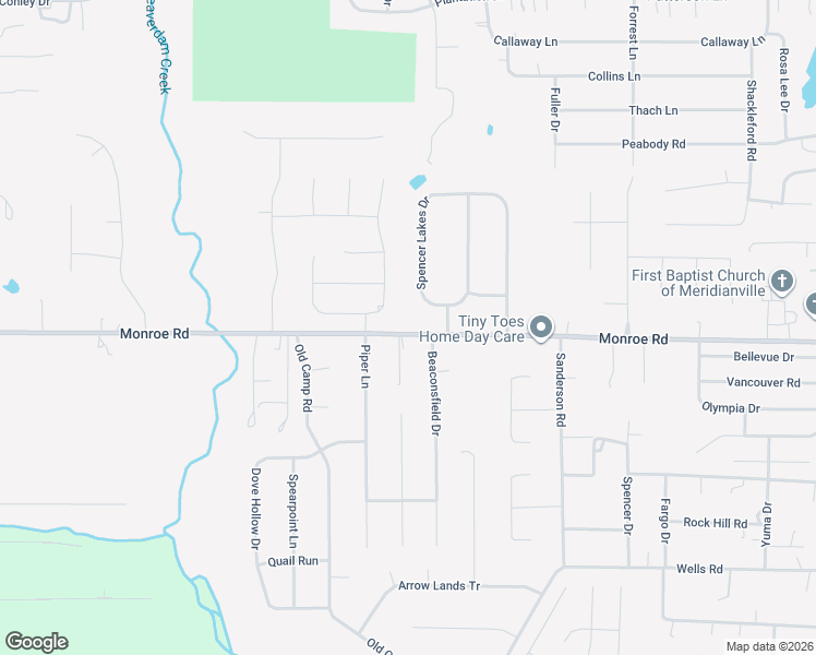 map of restaurants, bars, coffee shops, grocery stores, and more near 549 Monroe Road in Meridianville