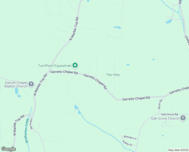 map of restaurants, bars, coffee shops, grocery stores, and more near 2565 Garretts Chapel Road in Chickamauga