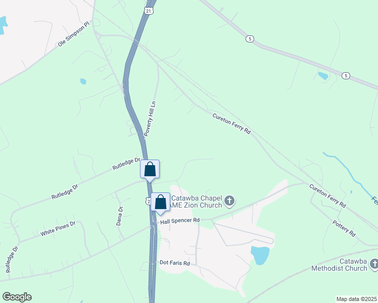 map of restaurants, bars, coffee shops, grocery stores, and more near 203 Ashland Oaks Drive in Catawba