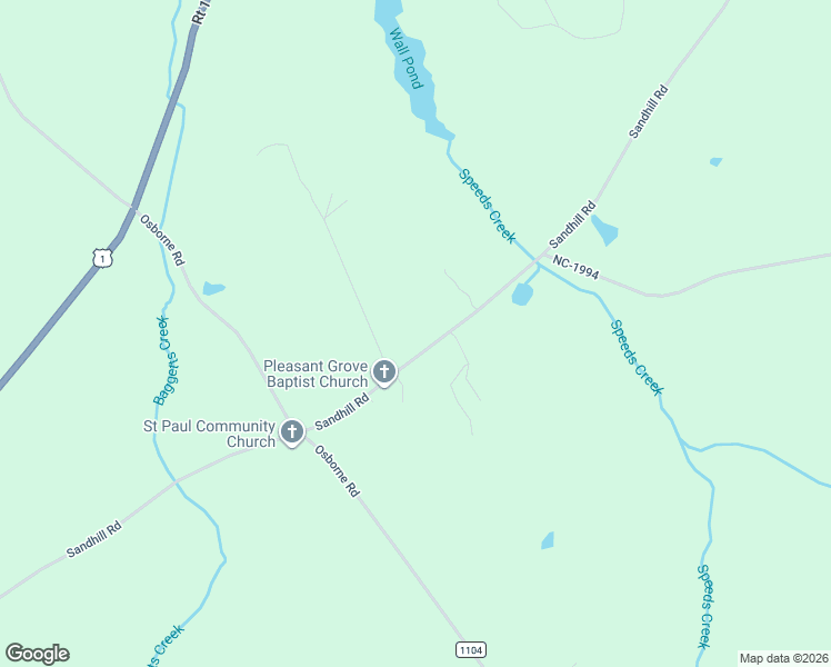 map of restaurants, bars, coffee shops, grocery stores, and more near 1256 Sandhill Road in Rockingham