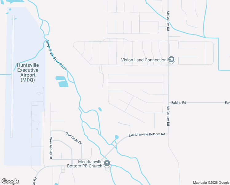 map of restaurants, bars, coffee shops, grocery stores, and more near Bramble Creek Drive in Meridianville