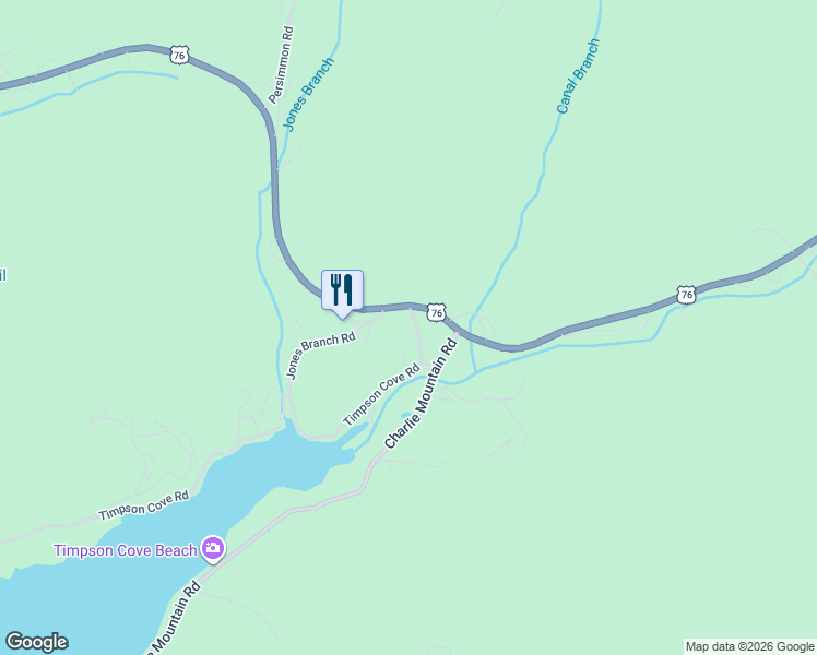 map of restaurants, bars, coffee shops, grocery stores, and more near 7335 U.S. 76 in Clayton