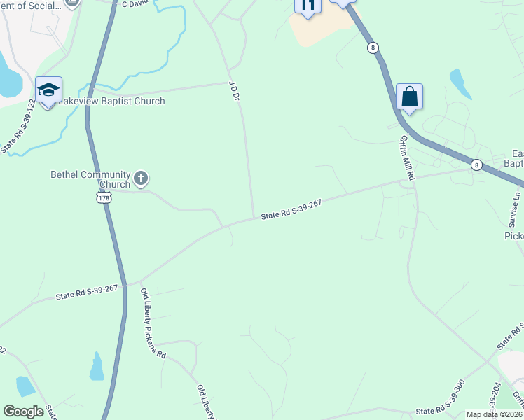 map of restaurants, bars, coffee shops, grocery stores, and more near 403 Bethlehem Ridge Road in Pickens