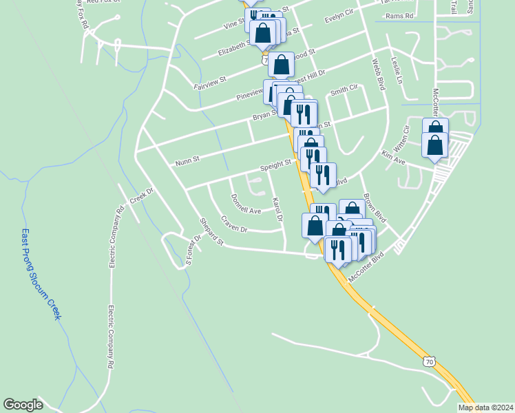 map of restaurants, bars, coffee shops, grocery stores, and more near 29 Donnell Avenue in Havelock