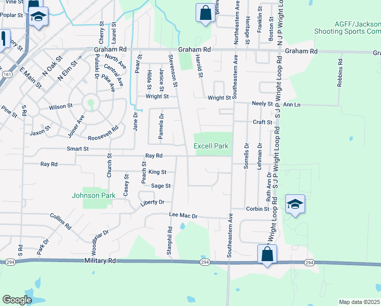 map of restaurants, bars, coffee shops, grocery stores, and more near 654 Stevenson Street in Jacksonville