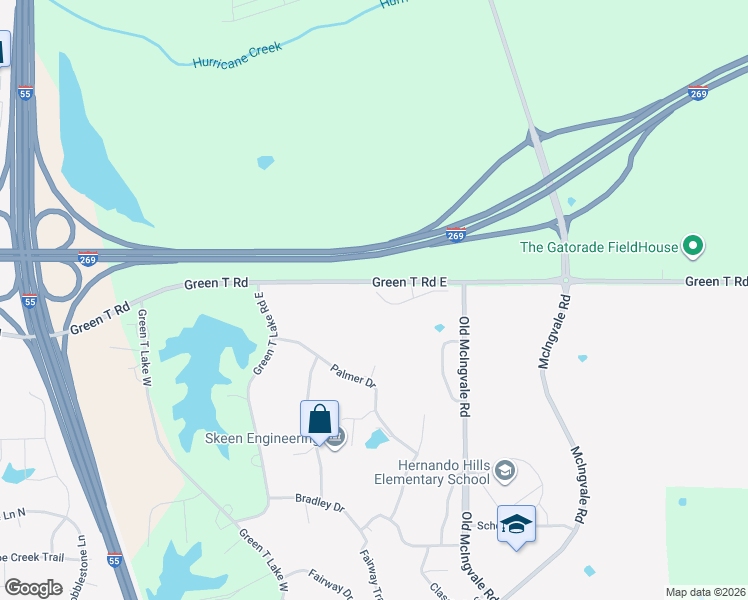map of restaurants, bars, coffee shops, grocery stores, and more near 785 Fairway Pointe Cove East in Hernando