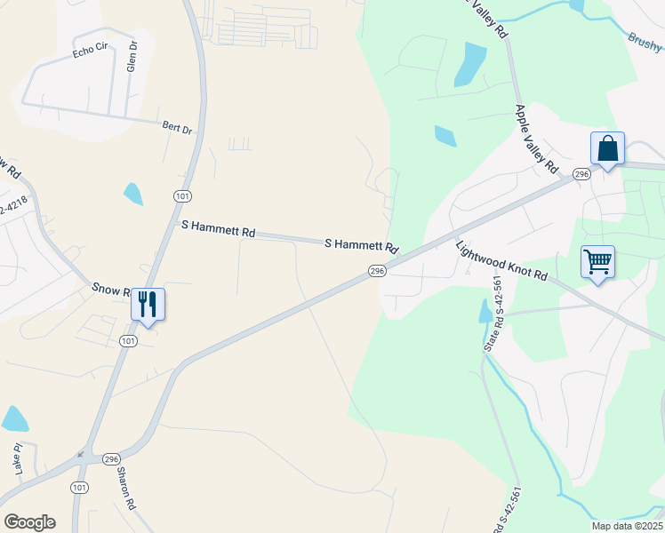 map of restaurants, bars, coffee shops, grocery stores, and more near 7820 Reidville Road in Greer