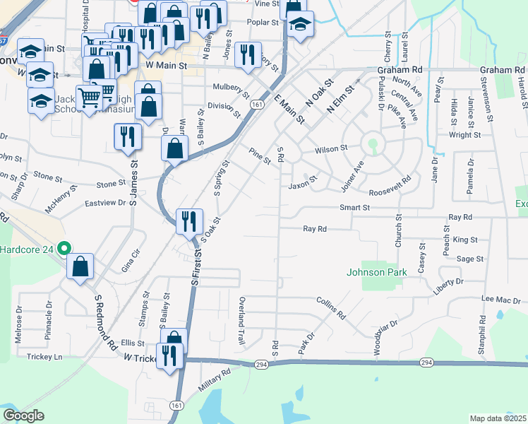 map of restaurants, bars, coffee shops, grocery stores, and more near 119 Karen Cove in Jacksonville