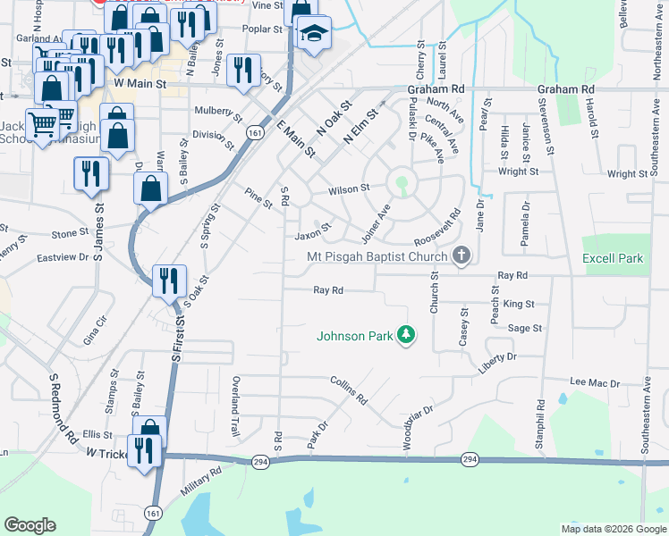 map of restaurants, bars, coffee shops, grocery stores, and more near 304 Smart Street in Jacksonville