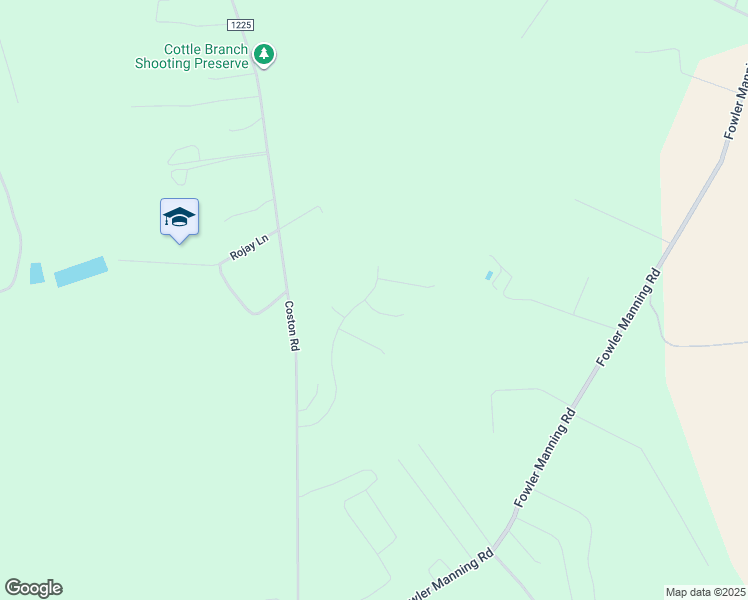 map of restaurants, bars, coffee shops, grocery stores, and more near 130 Camellia Creek Drive in Richlands