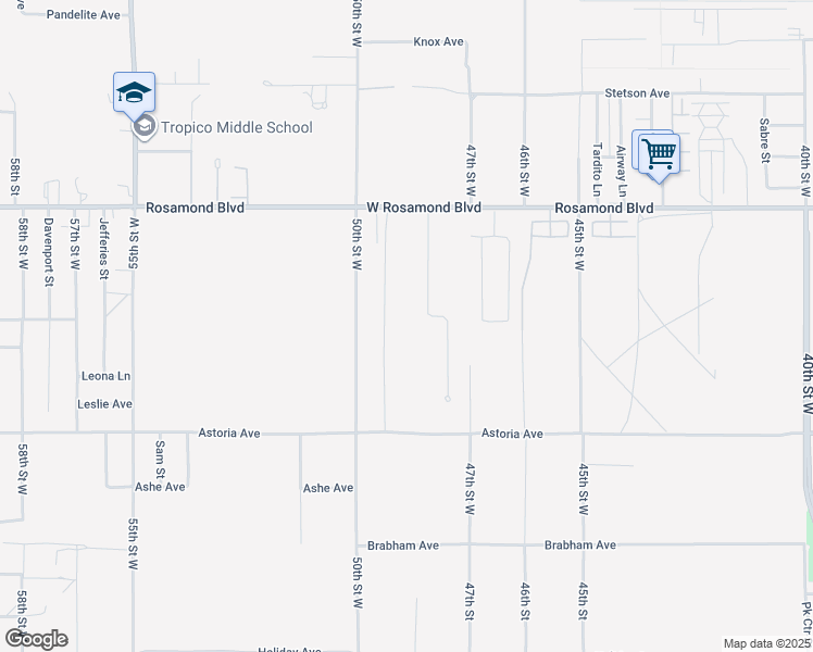 map of restaurants, bars, coffee shops, grocery stores, and more near 4800 West Rosamond Boulevard in Rosamond