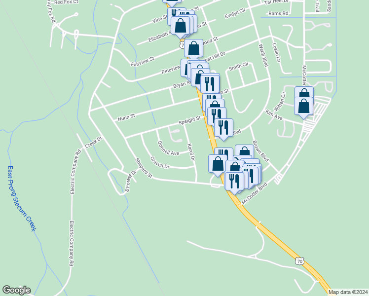 map of restaurants, bars, coffee shops, grocery stores, and more near 37 Donnell Avenue in Havelock
