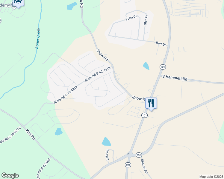 map of restaurants, bars, coffee shops, grocery stores, and more near 502 Bucklebury Road in Greer