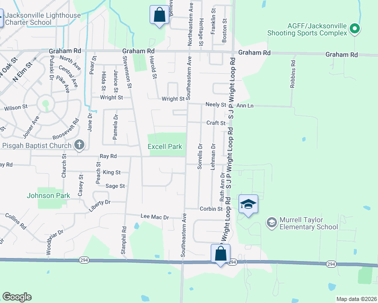 map of restaurants, bars, coffee shops, grocery stores, and more near 804 Southeastern Avenue in Jacksonville