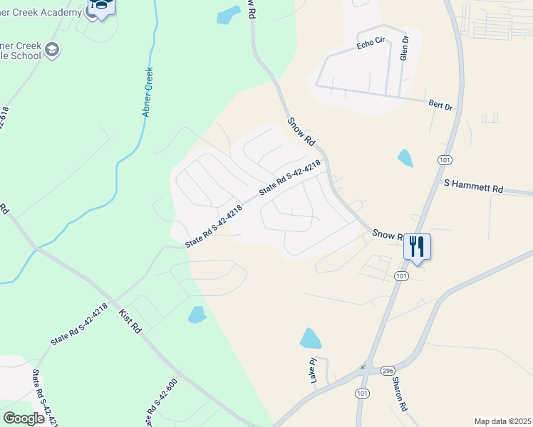 map of restaurants, bars, coffee shops, grocery stores, and more near 407 Bucklebury Road in Greer