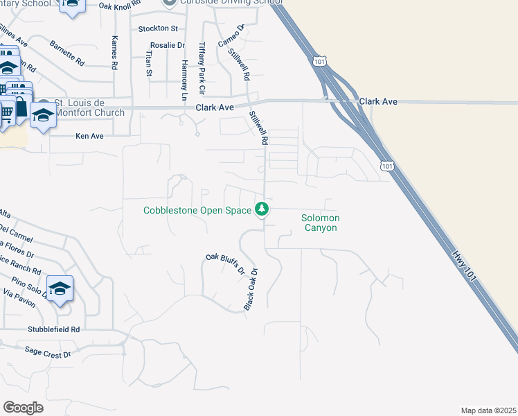 map of restaurants, bars, coffee shops, grocery stores, and more near 5272 Southcreek Court in Orcutt