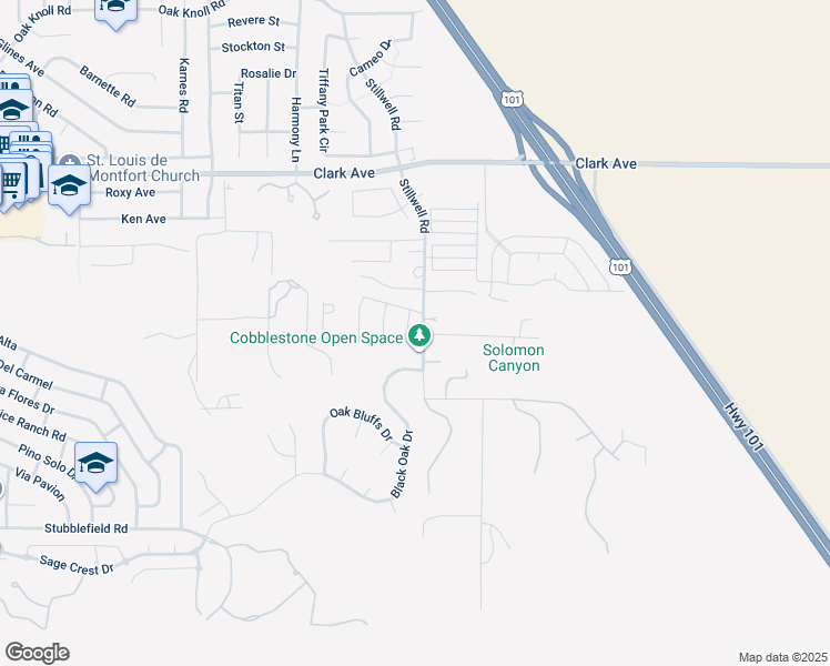 map of restaurants, bars, coffee shops, grocery stores, and more near 5272 Southcreek Court in Orcutt