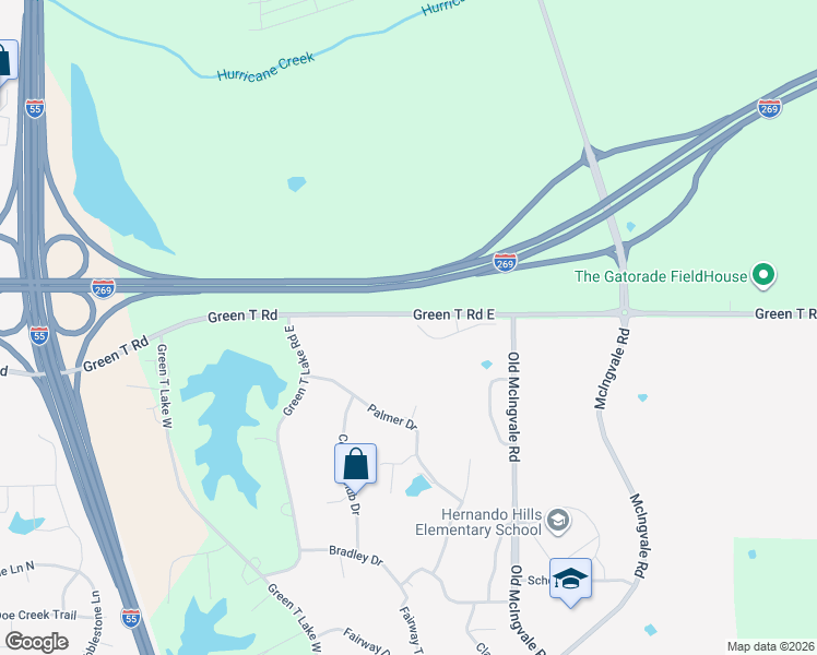map of restaurants, bars, coffee shops, grocery stores, and more near 773 Fairway Pointe Cove West in Hernando