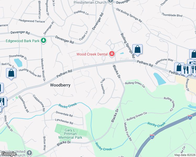 map of restaurants, bars, coffee shops, grocery stores, and more near 22 Saddlewood Ln in Greenville
