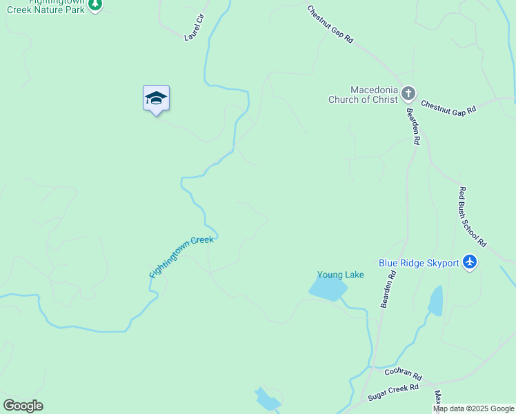 map of restaurants, bars, coffee shops, grocery stores, and more near 344 Cascade Lane in Blue Ridge