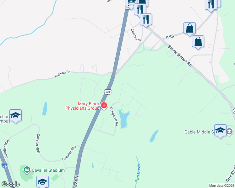 map of restaurants, bars, coffee shops, grocery stores, and more near 507 Chattooga Road in Roebuck