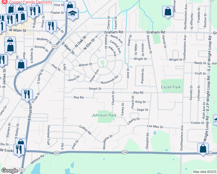 map of restaurants, bars, coffee shops, grocery stores, and more near 633 Smart Street in Jacksonville