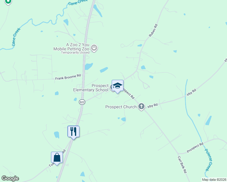 map of restaurants, bars, coffee shops, grocery stores, and more near 3005 Ruben Road in Monroe