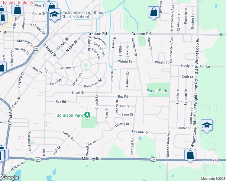 map of restaurants, bars, coffee shops, grocery stores, and more near 806 Jane Drive in Jacksonville