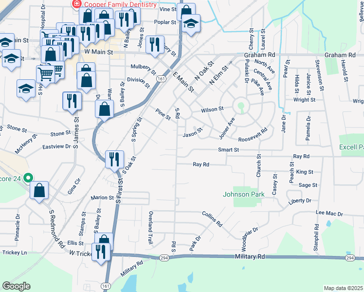 map of restaurants, bars, coffee shops, grocery stores, and more near 205 Smart Street in Jacksonville