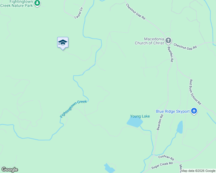 map of restaurants, bars, coffee shops, grocery stores, and more near 344 Cascade Lane in Blue Ridge