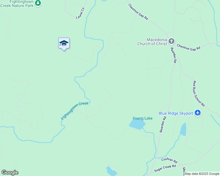 map of restaurants, bars, coffee shops, grocery stores, and more near 344 Cascade Lane in Blue Ridge