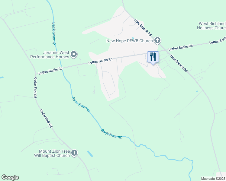 map of restaurants, bars, coffee shops, grocery stores, and more near 218 Wingspread Lane in Beulaville