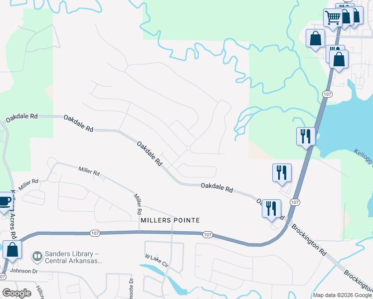 map of restaurants, bars, coffee shops, grocery stores, and more near Millers Glen Drive in Sherwood