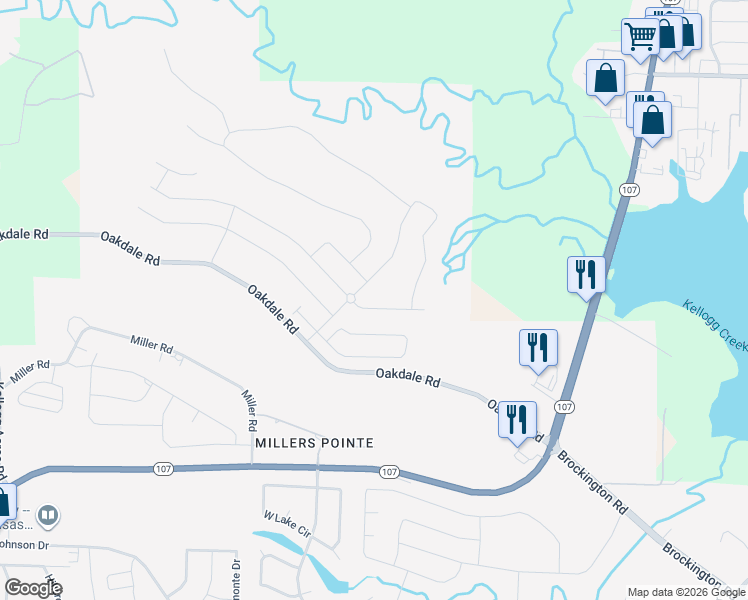 map of restaurants, bars, coffee shops, grocery stores, and more near 9417 Oak Forest Lane in Sherwood