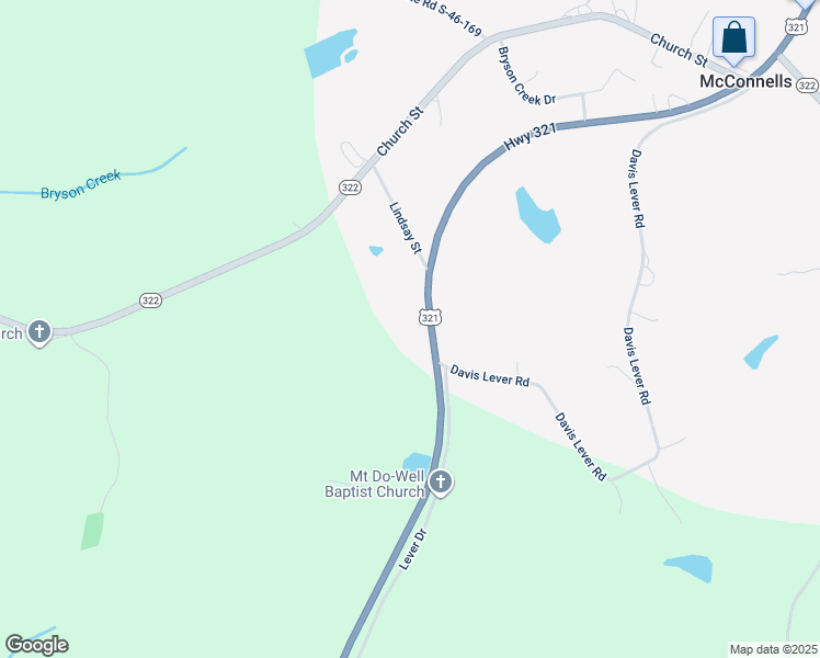 map of restaurants, bars, coffee shops, grocery stores, and more near 4600 Chester Highway in McConnells