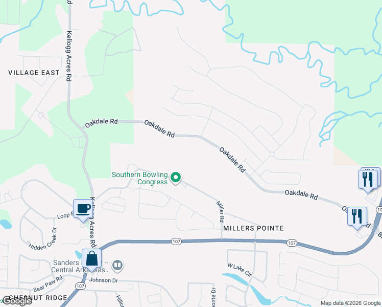 map of restaurants, bars, coffee shops, grocery stores, and more near 9805 Miller Road in Sherwood