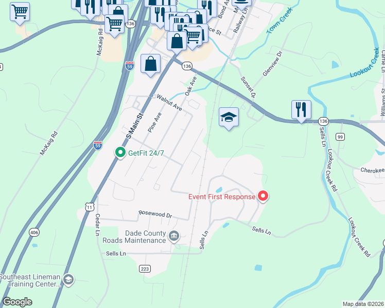 map of restaurants, bars, coffee shops, grocery stores, and more near 175 Poplar Avenue in Trenton