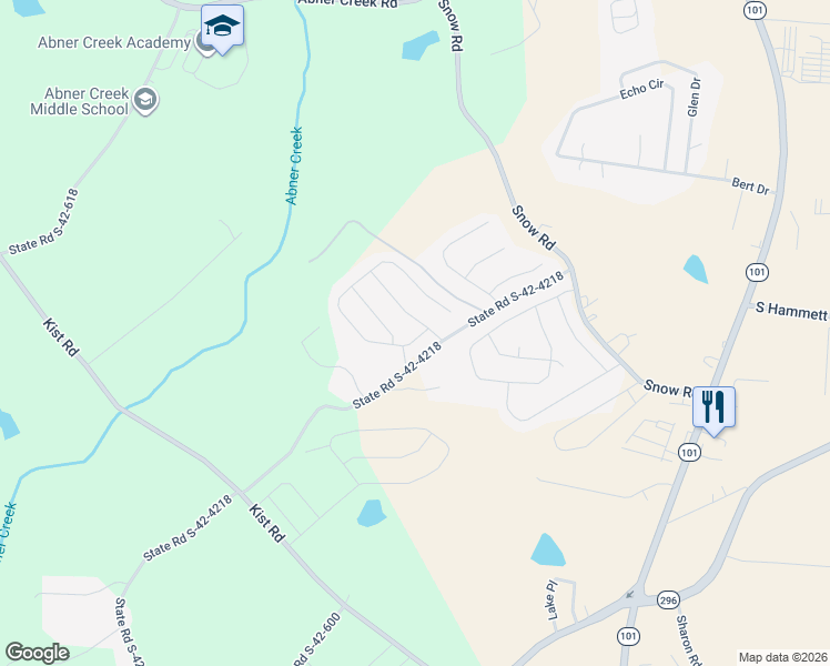 map of restaurants, bars, coffee shops, grocery stores, and more near 100 Foxbank Circle in Greer