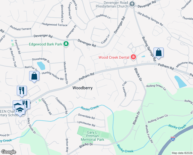 map of restaurants, bars, coffee shops, grocery stores, and more near 7 Belmont Stakes Way in Greenville