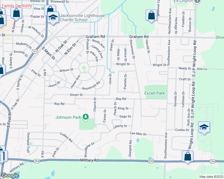 map of restaurants, bars, coffee shops, grocery stores, and more near 812 Jane Drive in Jacksonville