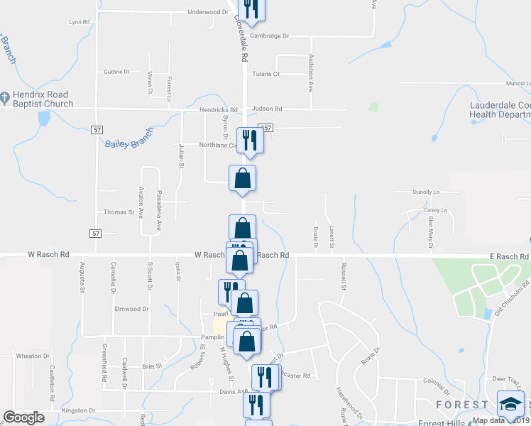map of restaurants, bars, coffee shops, grocery stores, and more near 299 Pinebrook Drive in Florence