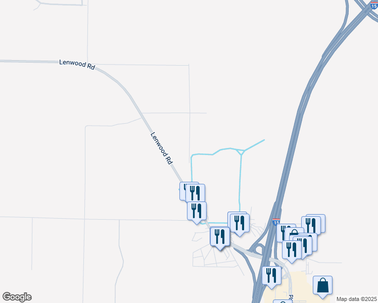 map of restaurants, bars, coffee shops, grocery stores, and more near High Desert Road in Barstow