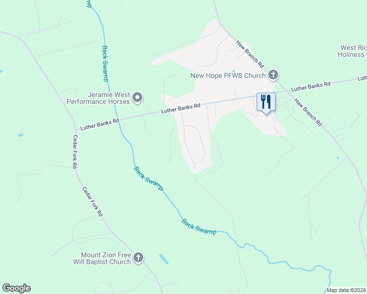 map of restaurants, bars, coffee shops, grocery stores, and more near 112 Eagle Ridge Drive in Beulaville