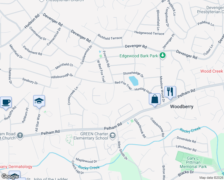 map of restaurants, bars, coffee shops, grocery stores, and more near 338 Hillsborough Drive in Greenville