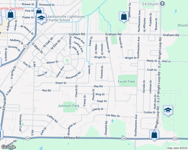 map of restaurants, bars, coffee shops, grocery stores, and more near 1006 Towering Oaks Drive in Jacksonville