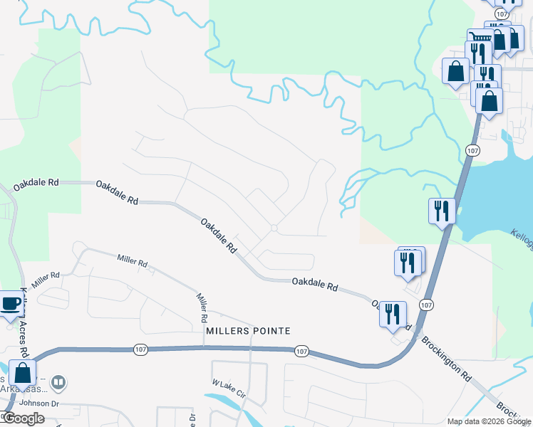 map of restaurants, bars, coffee shops, grocery stores, and more near 9516 Oak Forest Lane in Sherwood