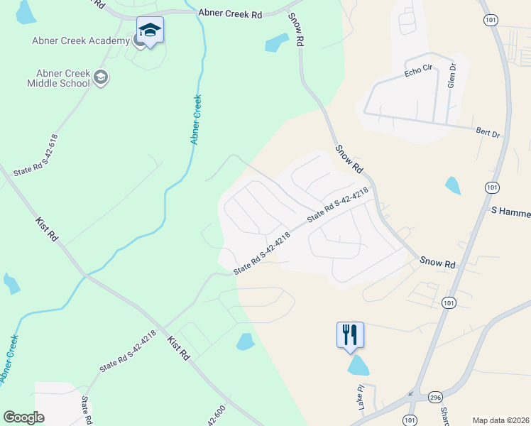 map of restaurants, bars, coffee shops, grocery stores, and more near 420 Merkel Drive in Greer